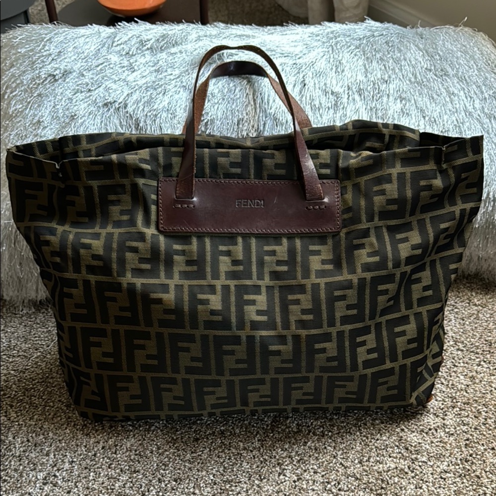 Fendi Zucca Fabric Brown Monogram Tote Bag